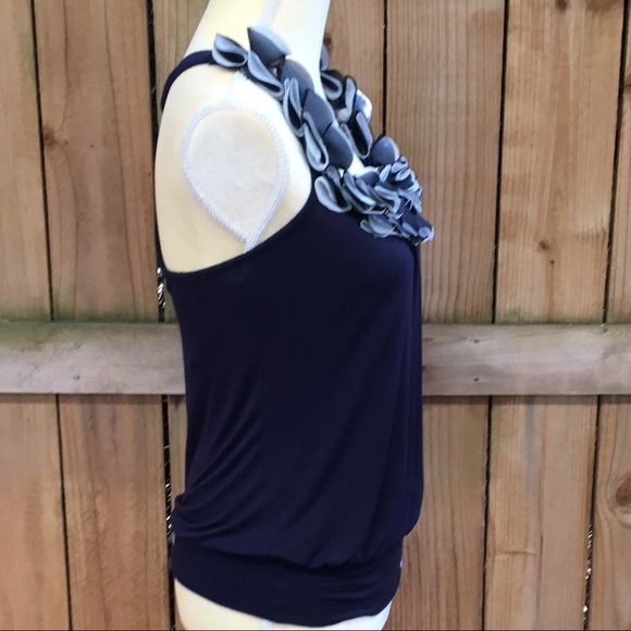 Charlotte Russe Ruffle Halter Blouse GUC - Picture 4 of 8